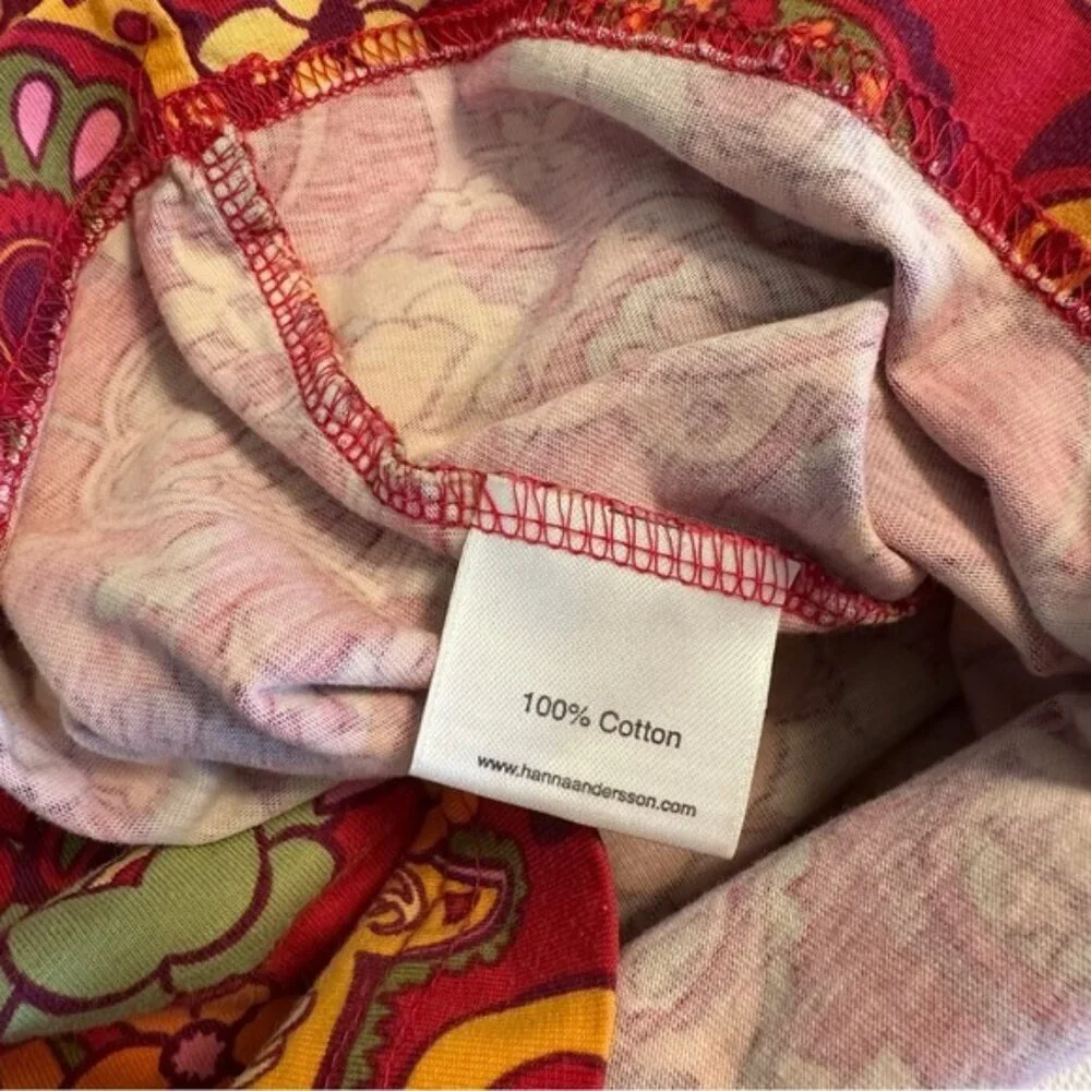 Hanna Andersson | Little Girl Red & Pink Floral Shirt Dress Size 4T